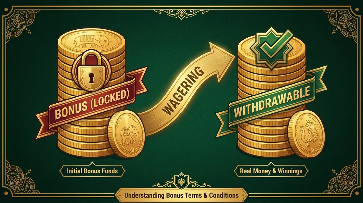 Diagram illustrating the conversion path from locked promotional credit to withdrawable funds.